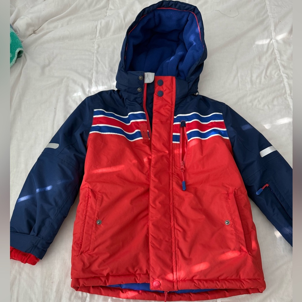 Mini Boden Red and Blue Puffer Jacket